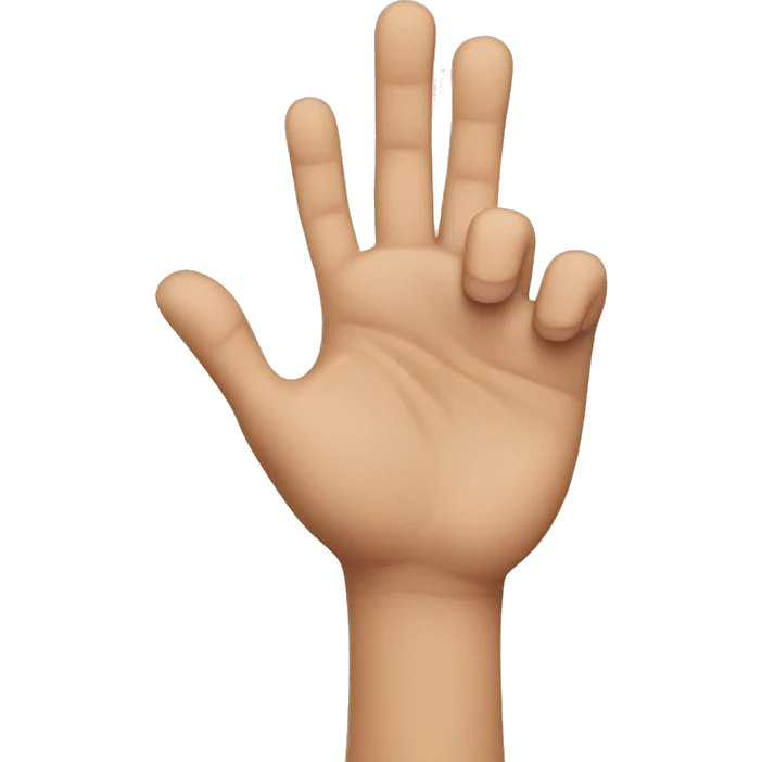 Hand with the midde and ring finger up  emoji