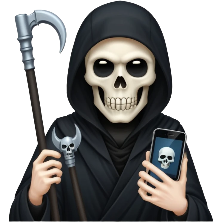 grim reaper holding one phone emoji