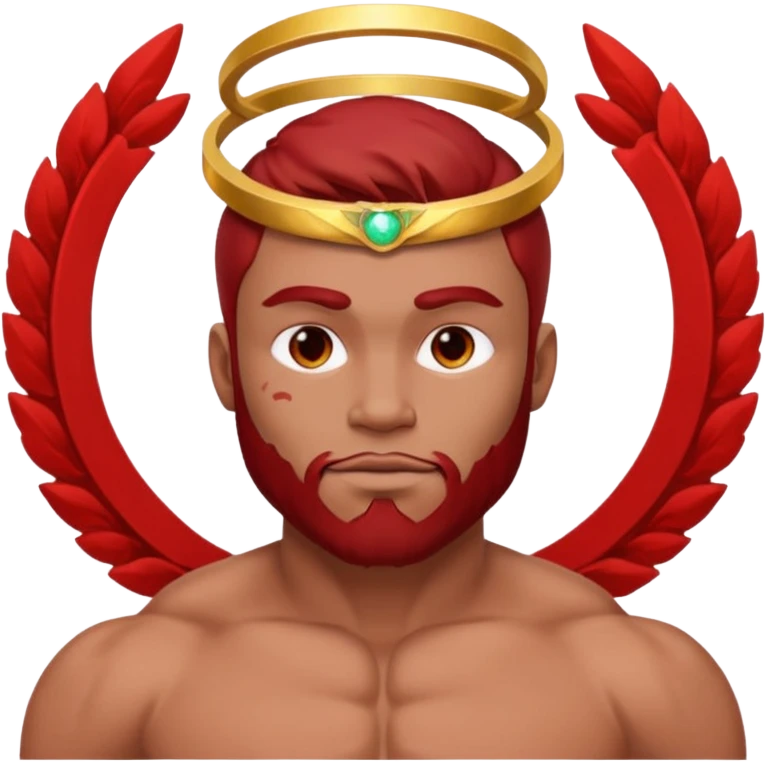 Red man with angel  ring above head  emoji