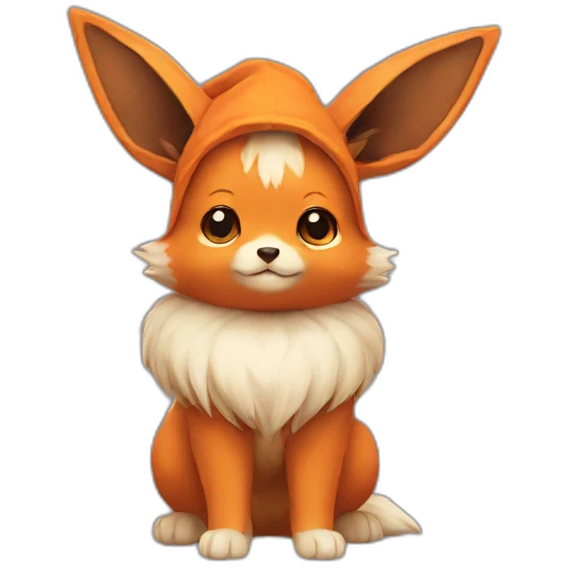Orange eevee with fur on his head emoji