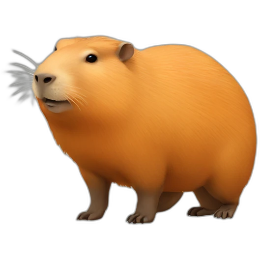 capybara on top of orange emoji