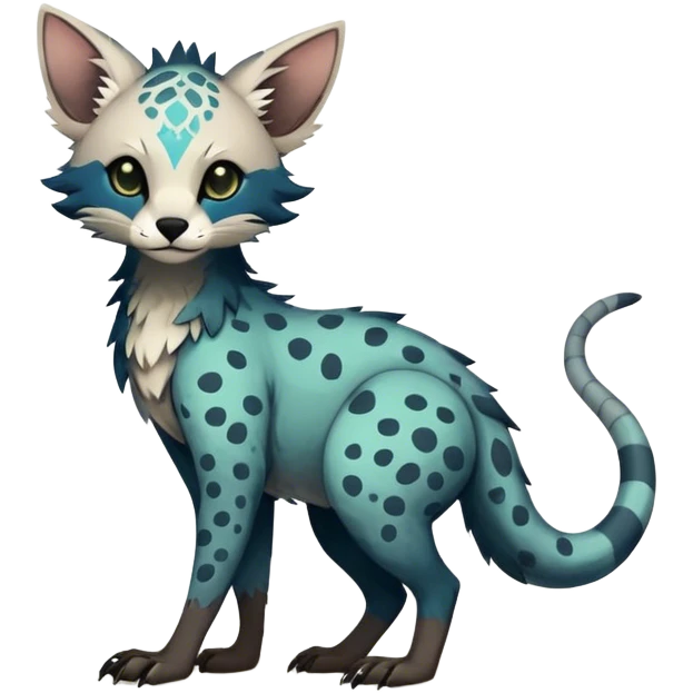 Modern Feral Rare Fantasy Vernid-Trico-species by LiLaiRa, random markings, full body emoji