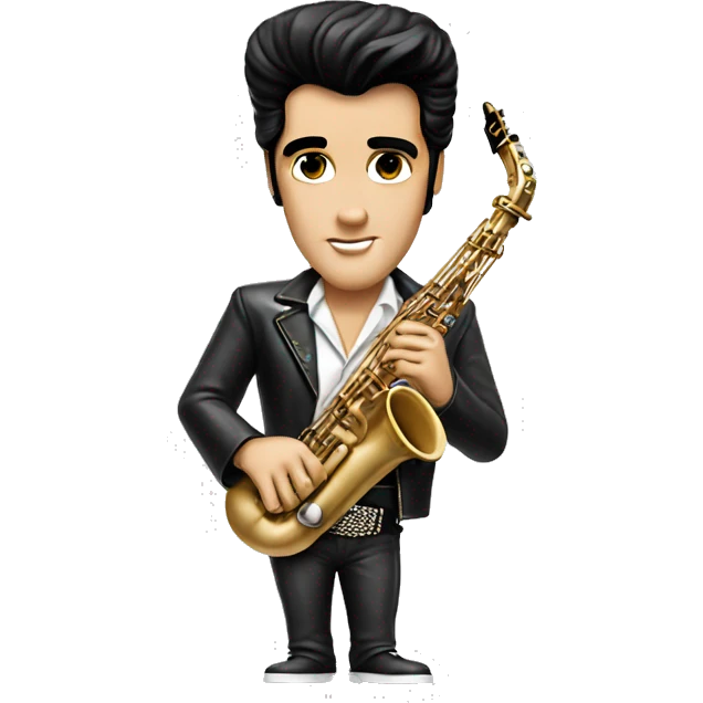 rock n roll elvis presley now holding saxophone emoji