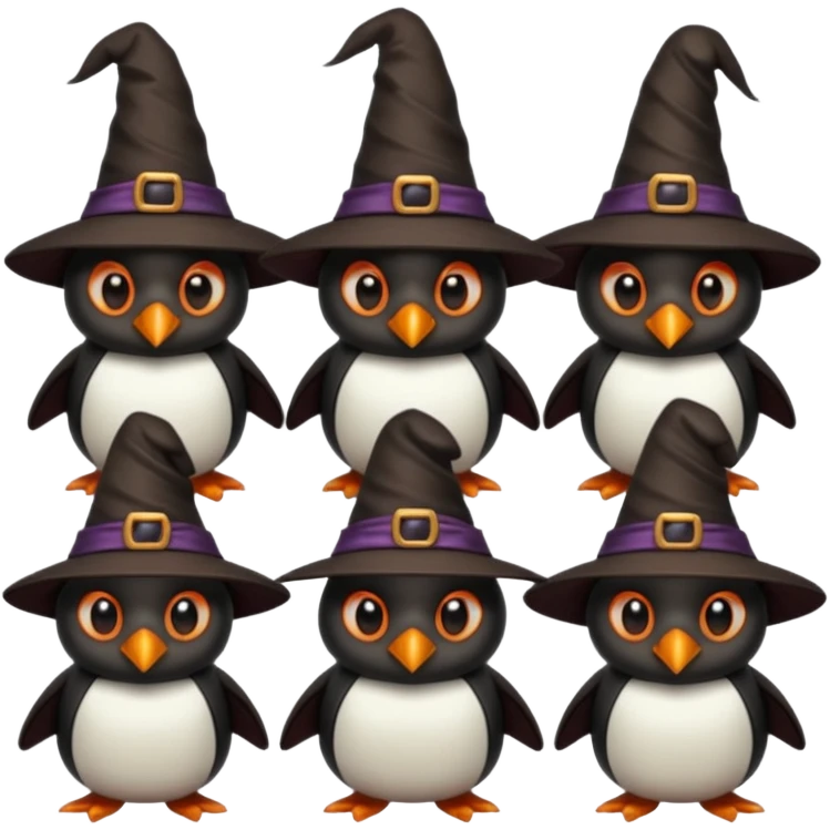 Demons Penguins with Witch Hat emoji