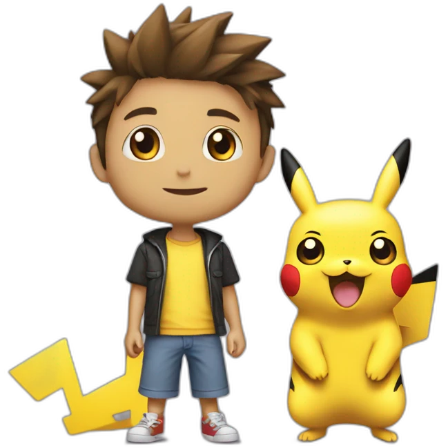 Pikachu et Sacha emoji