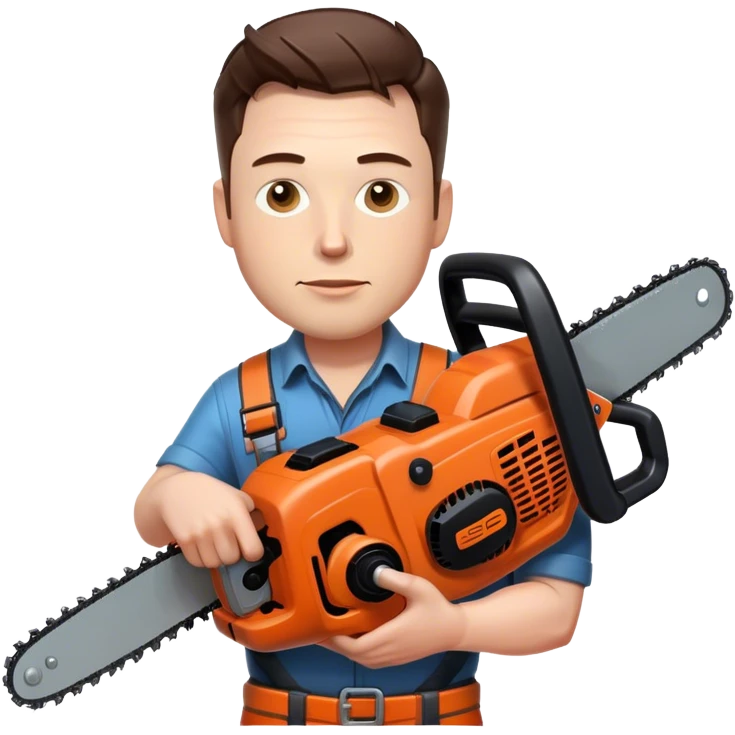 Elon with chainsaw emoji