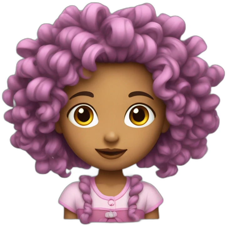 Niña con rizos emoji