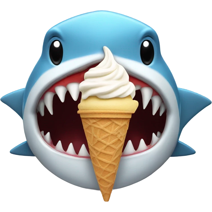 Shark eating ice cream  emoji