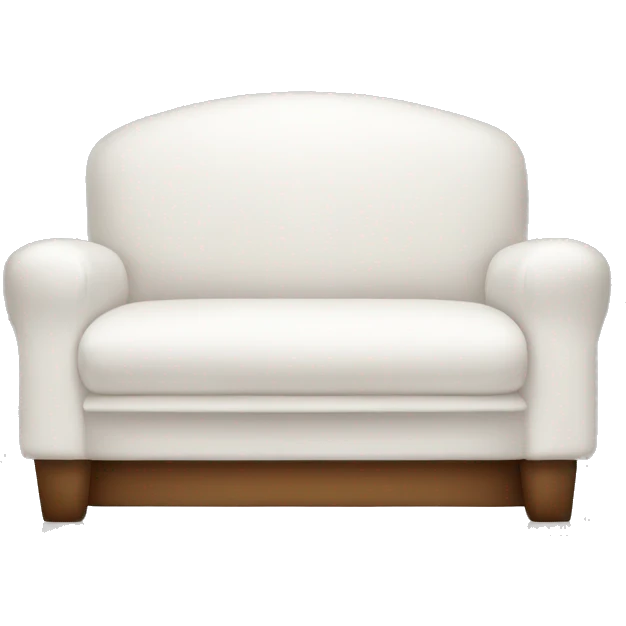 Couch with two white pillows and a white cover emoji