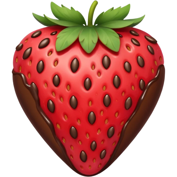 strawberry halfway covered in chocolate emoji
