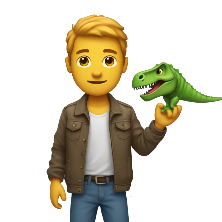 Human with dinosaur arm emoji