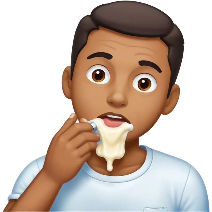 guy clean milk off lips emoji