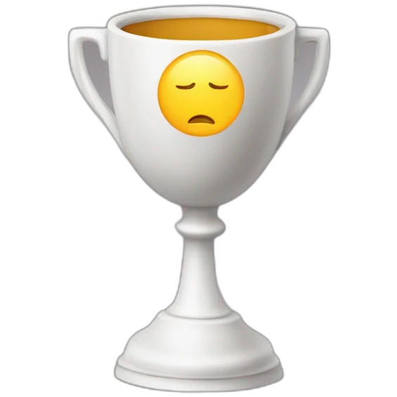 empty Christian cup for the winner with a cross emoji