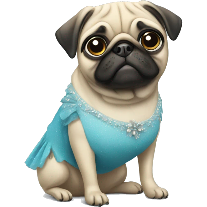 pug with a dress emoji