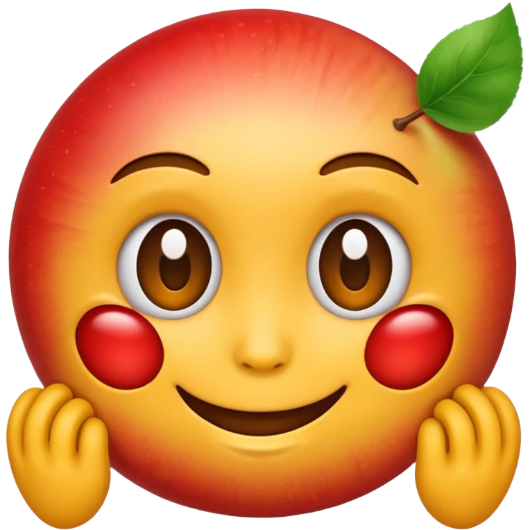 Apple eye roll emoji with smile  emoji