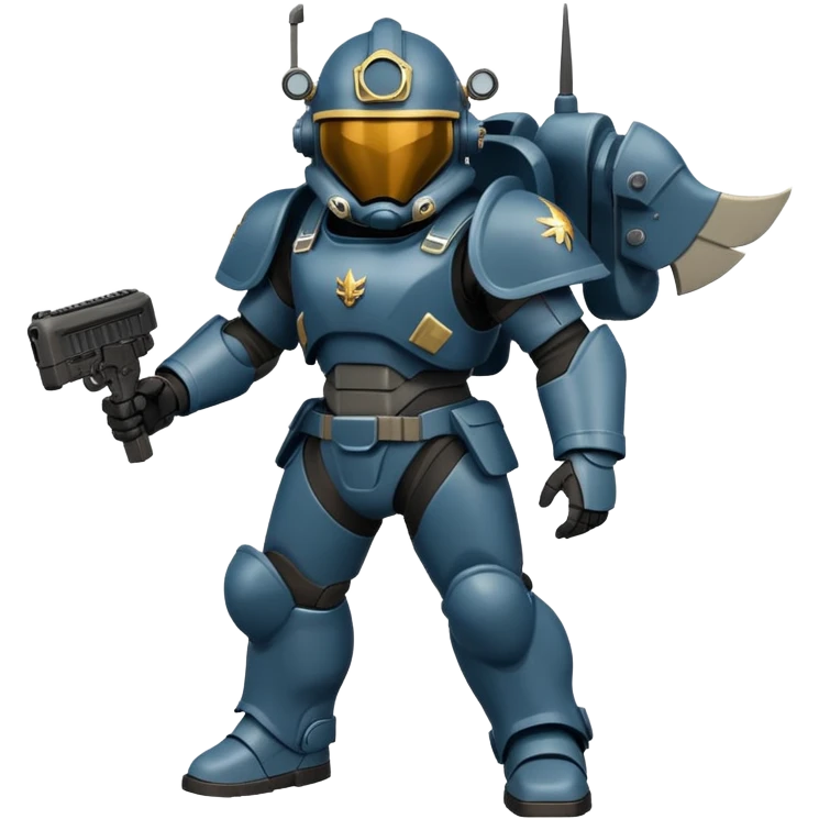 Helldiver soldier in power armor with helmet emoji