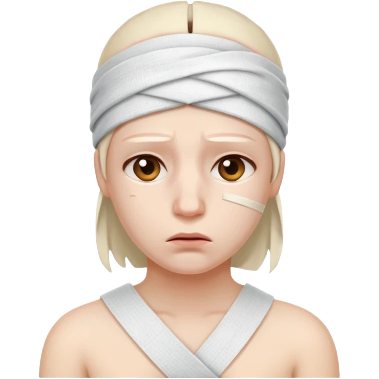 very sick person bandage in the head emoji