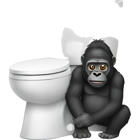 toilet with gorilla emoji