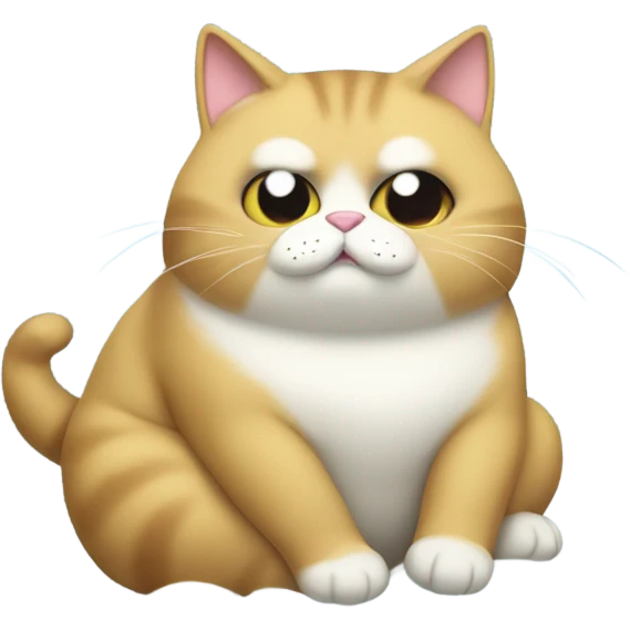 Derpy fat cat sitting on cloud emoji