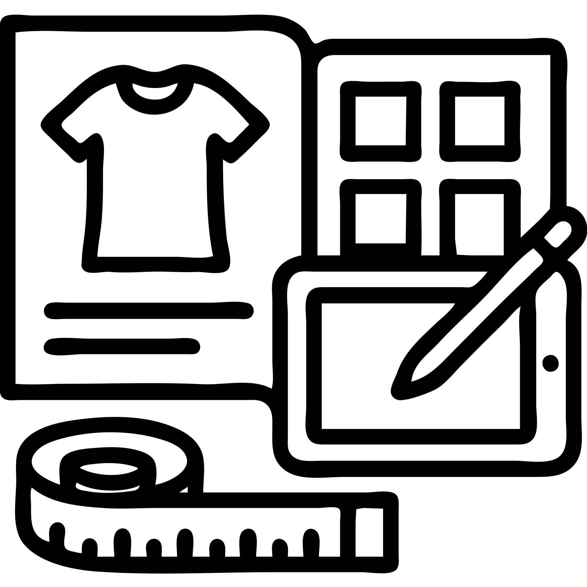 Minimalist vector icon representing fashion design management: an overhead view of a stylized open tech pack document showing a garment sketch, alongside a color swatch grid, a digital tablet with a pen, and a measuring tape curved into the shape of a semicircle. Use clean lines, soft neutral tones with one pop of color (like coral or teal), and geometric shapes. The icon should convey precision, creativity, and fashion process in a modern, professional style. Designed to be easily recognizable at small sizes. Yellow & black theme emoji