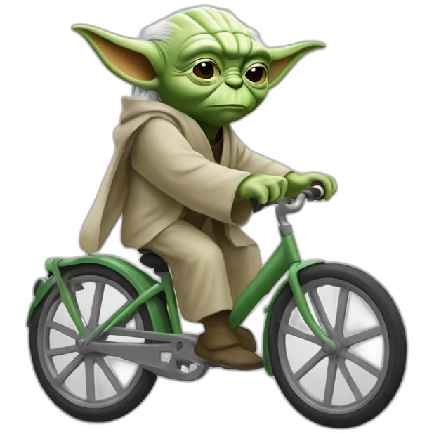 Yoda sur un vélo emoji