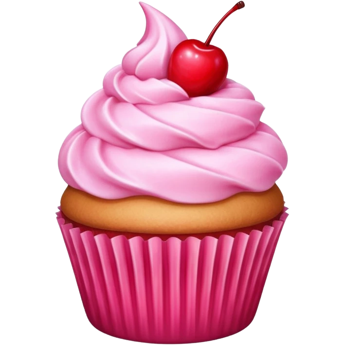pink cupcake with cherry on top emoji