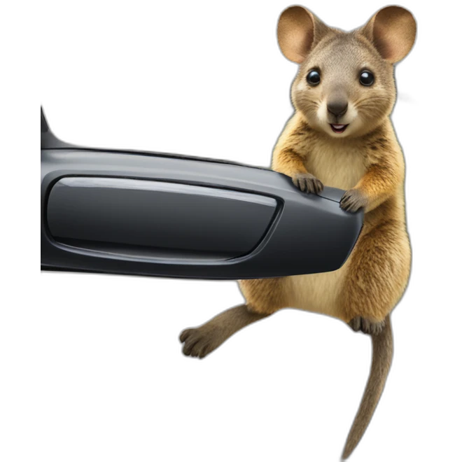 quokka wallaby grabs car handle emoji