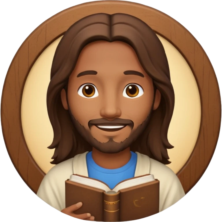 Jesus with bible circle avatar high quality emoji emoji