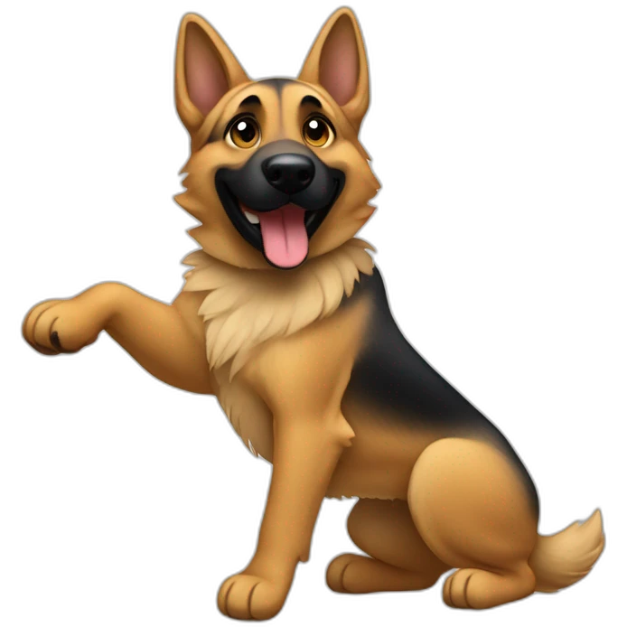 german shepperd dancing emoji