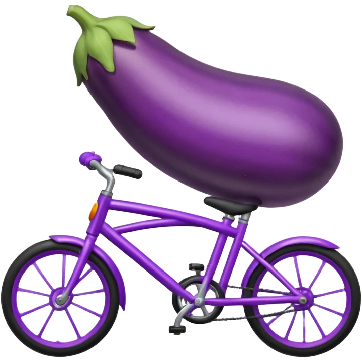 Eggplant riding bike emoji