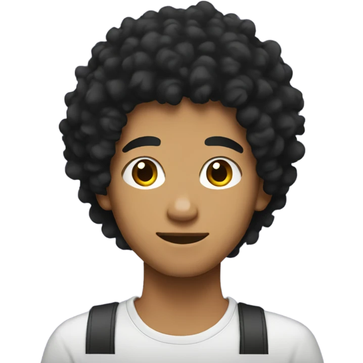 teen ager with a black fluffy hair  emoji