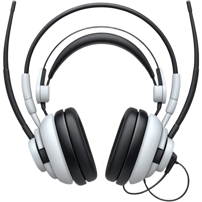 delle cuffie bianche con antenne da alieno emoji