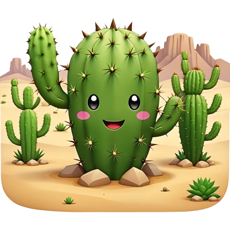 cute kawaii cactus desert landscape  emoji