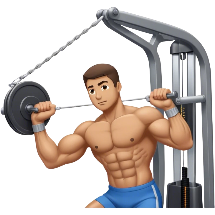 side-view man cable-machine tricep-pushdown emoji