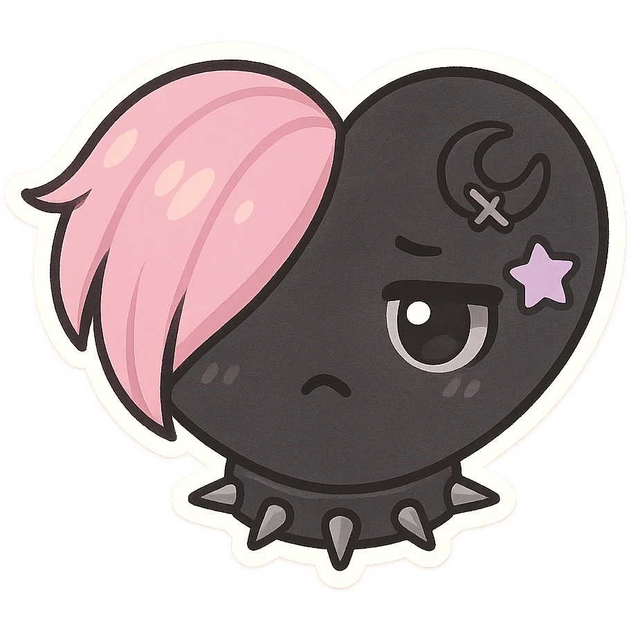 pastel emo black object   emoji