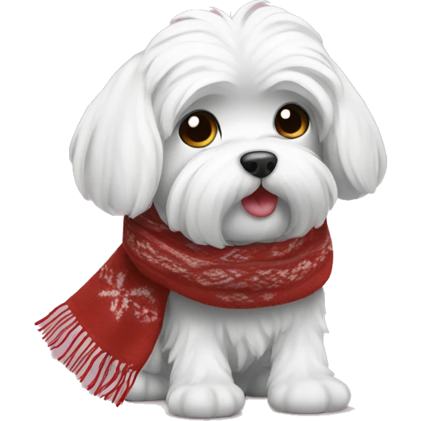 Maltese with scarf emoji