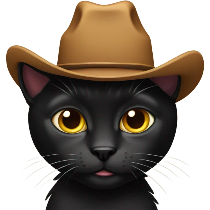 black cat with cowboy hat  emoji