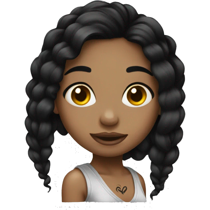 Black hair girl tattoos emoji