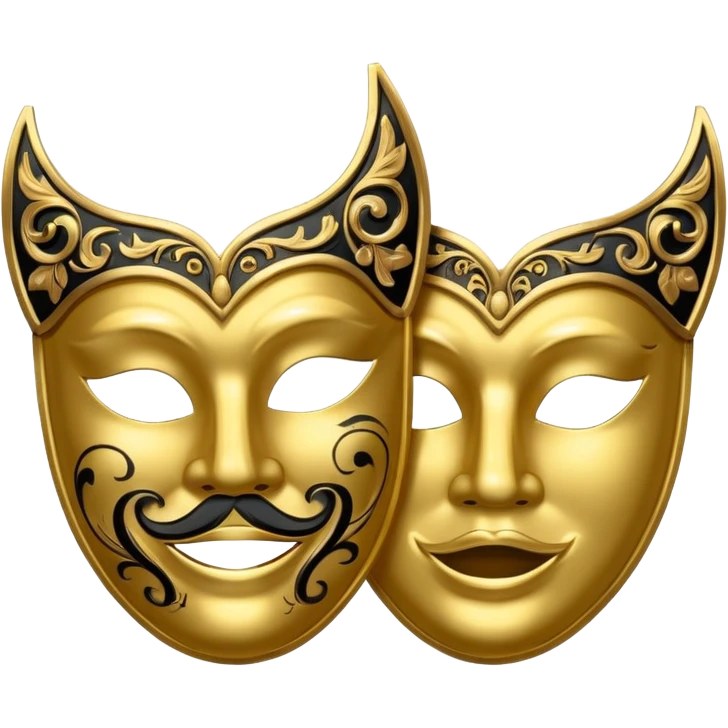 Happy and sad masks theater emoji