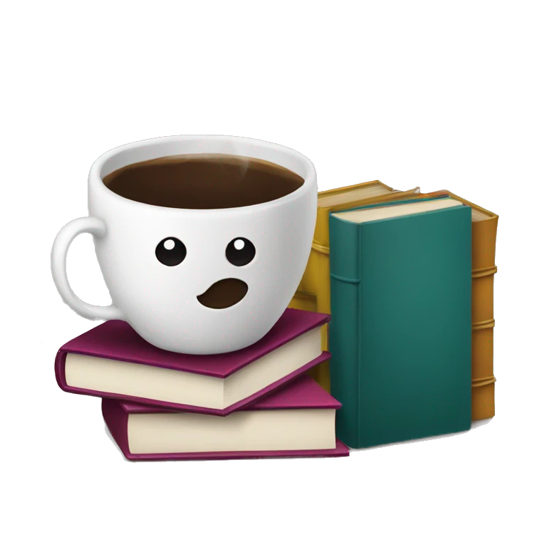 Coffee and books emoji