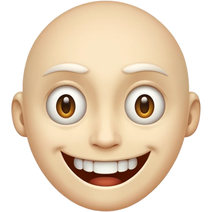 face with a wide grin and dead inside eyes, conveying a forced or hollow smile emoji