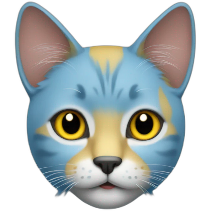 yellow hair blue cat emoji