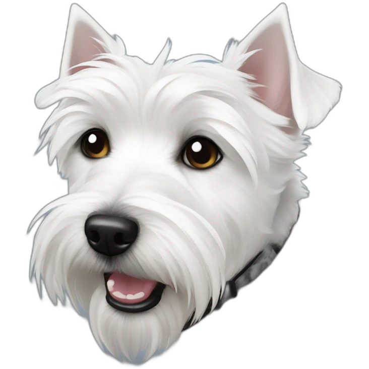  white maltesse-westie with black ear emoji