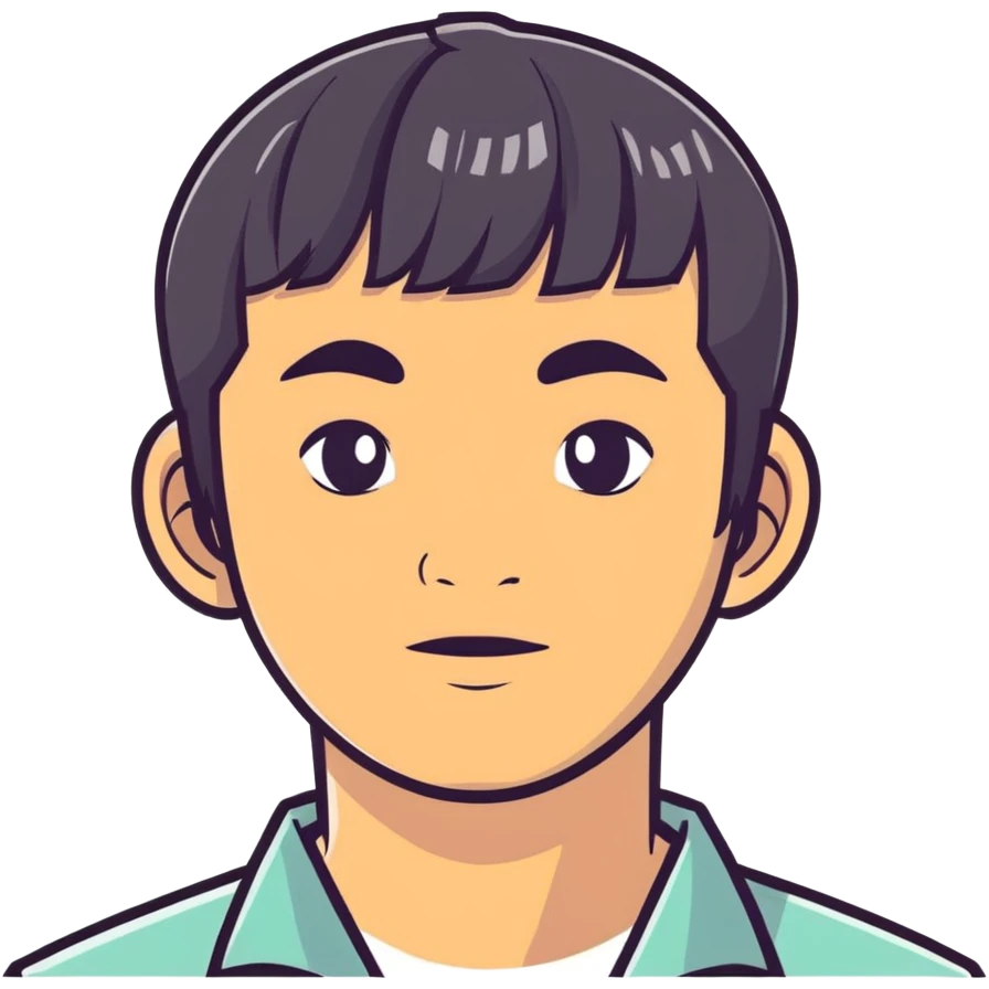 Cambodian guy with bangs  emoji