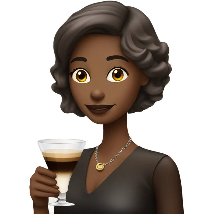 Girl drinking espresso martini emoji