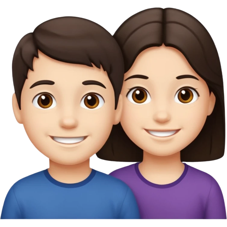 Young kids face darker hair emoji