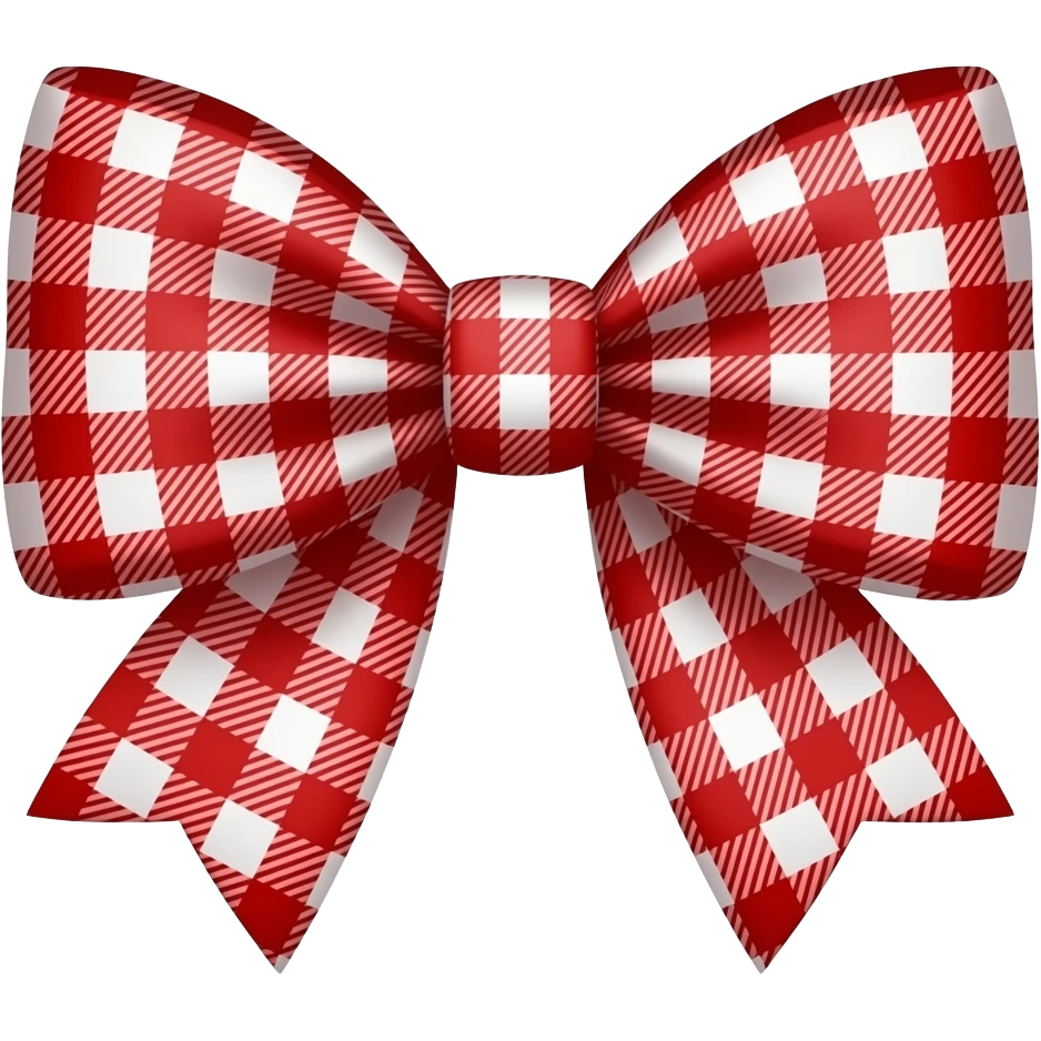 Cute red gingham bow emoji