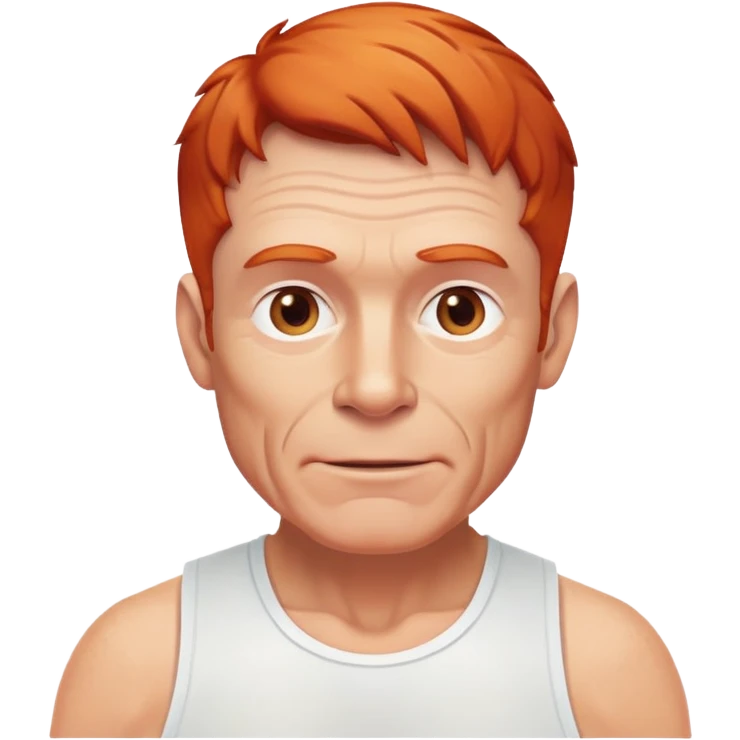 60-year-old white male, athletic build, friendly expression, receding red ginger hair emoji