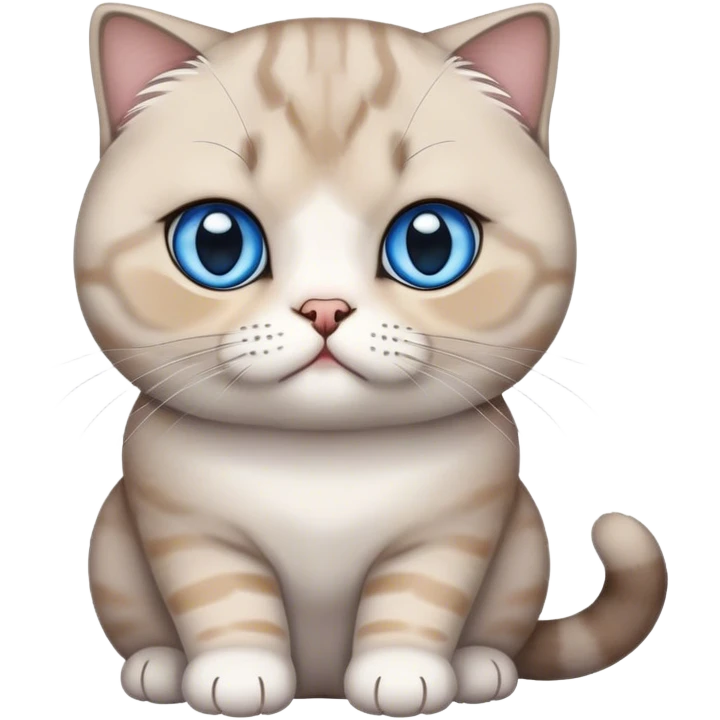 Skottish fold cat blue eyed emoji