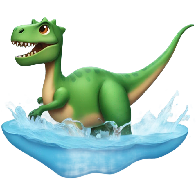 Dinosaur swimming with long nails emoji